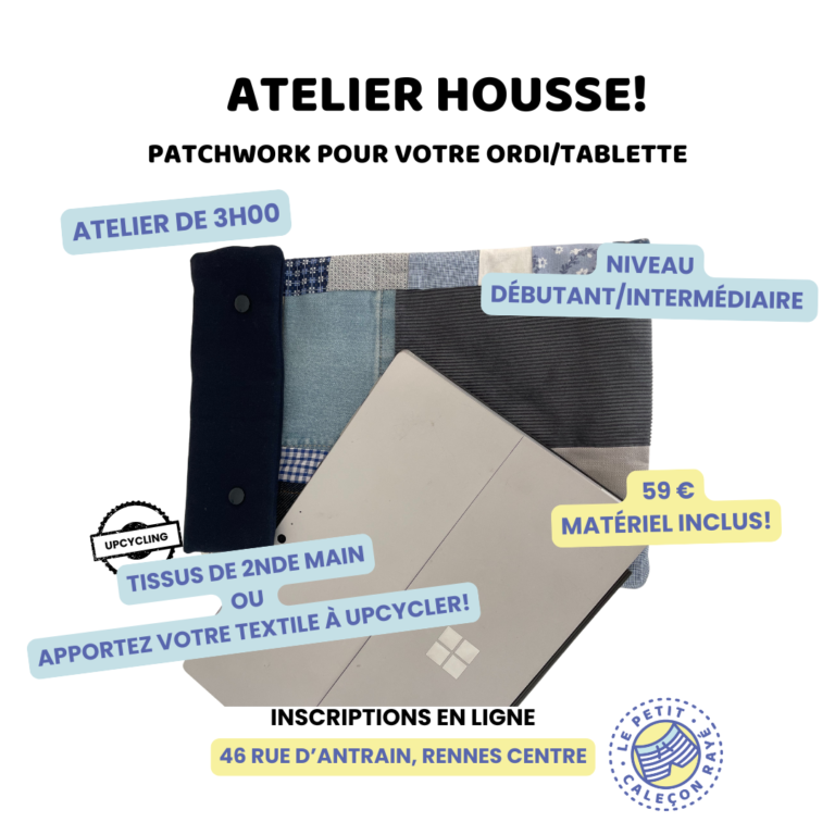 Atelier couture d'une housse personnalisée pour ordinateur ou tablette